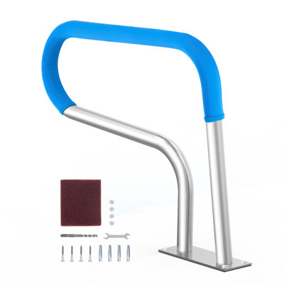 Barre de piscine 32 po x 23 po en acier inoxydable avec plaque de base pour spa