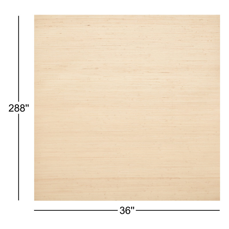 Sisal Monochromatic Authentic Grasscloth Wallpaper, Natural Light