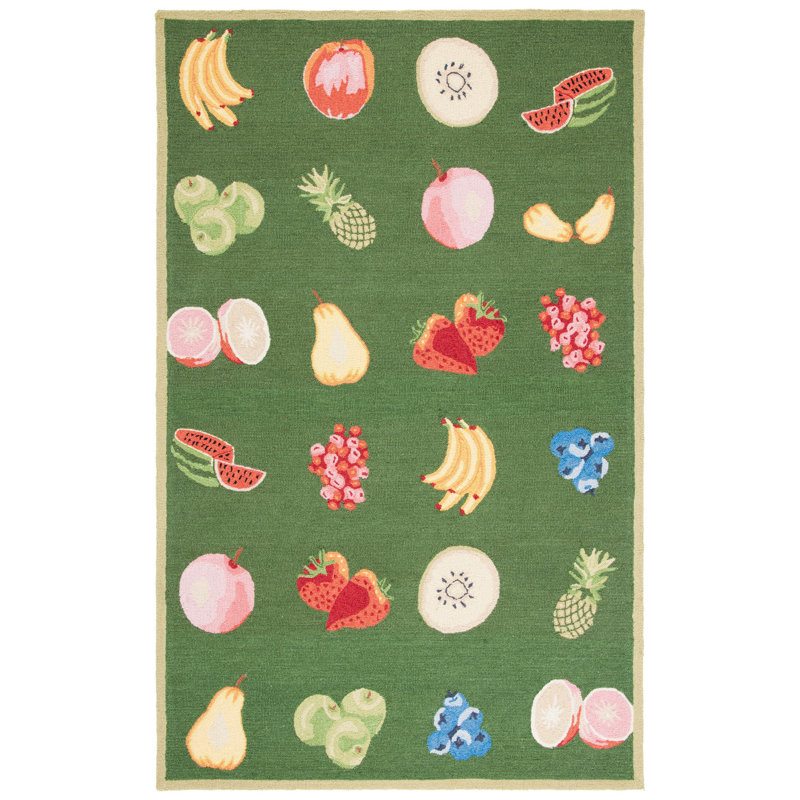 Demitro Hand Hooked Wool Rug, Rectangle 8' x 10'