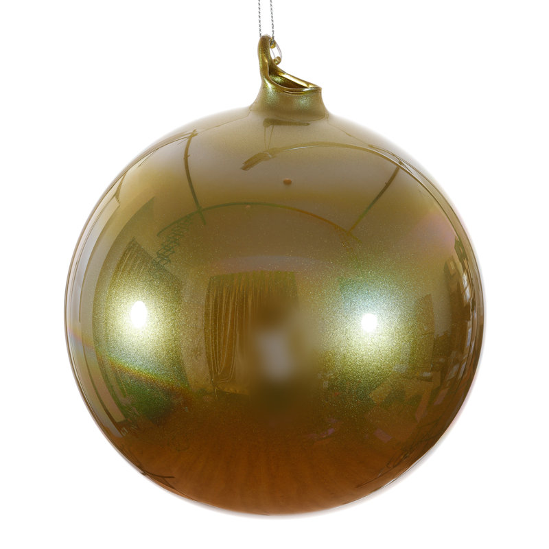 Ornement boule de verre perle, Or
