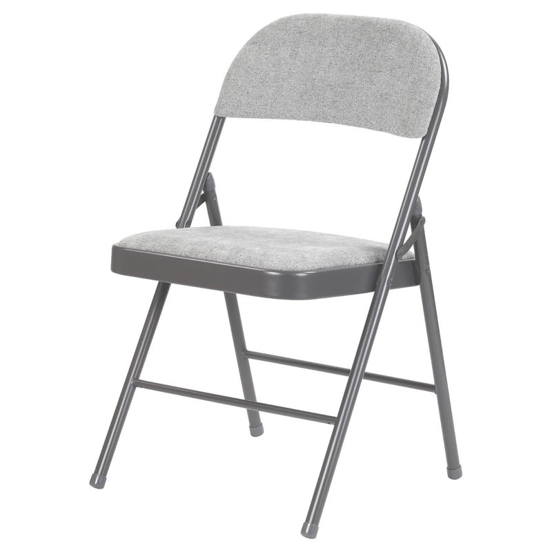 Fabric Padded Stackable Folding Chair Folding Chair, Grey