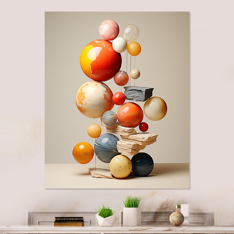 Pyramide abstraite géométrique en marbre I - Art mural abstrait en métal, H 32 po x l 16 po x P 1 po
