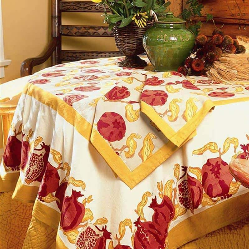 Floral Cotton Tablecloth, 71" W x 128" L