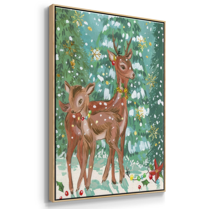 Biche et fauve II, H 37 po x l 25 po x P 1,5 po, Naturel