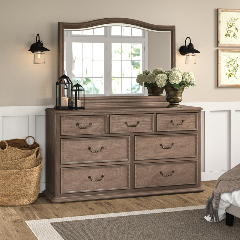 Herolind 7 Drawer Dresser with Mirror