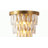 3-Light Brass Wall Sconce With Clear Hanging Crystals-821189745