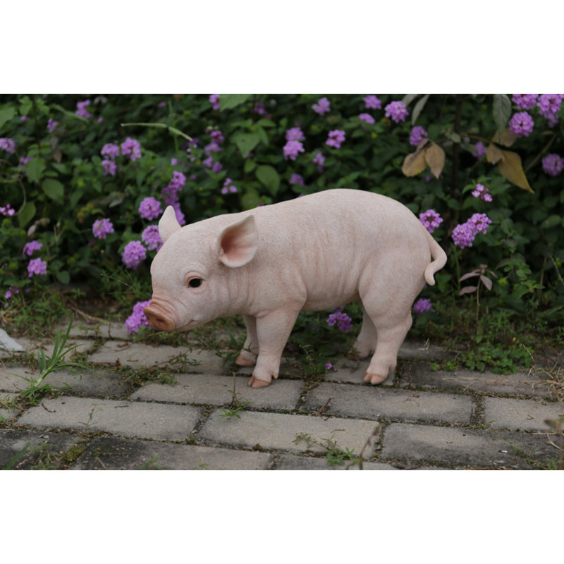 Statue bébé cochon debout, Pink
