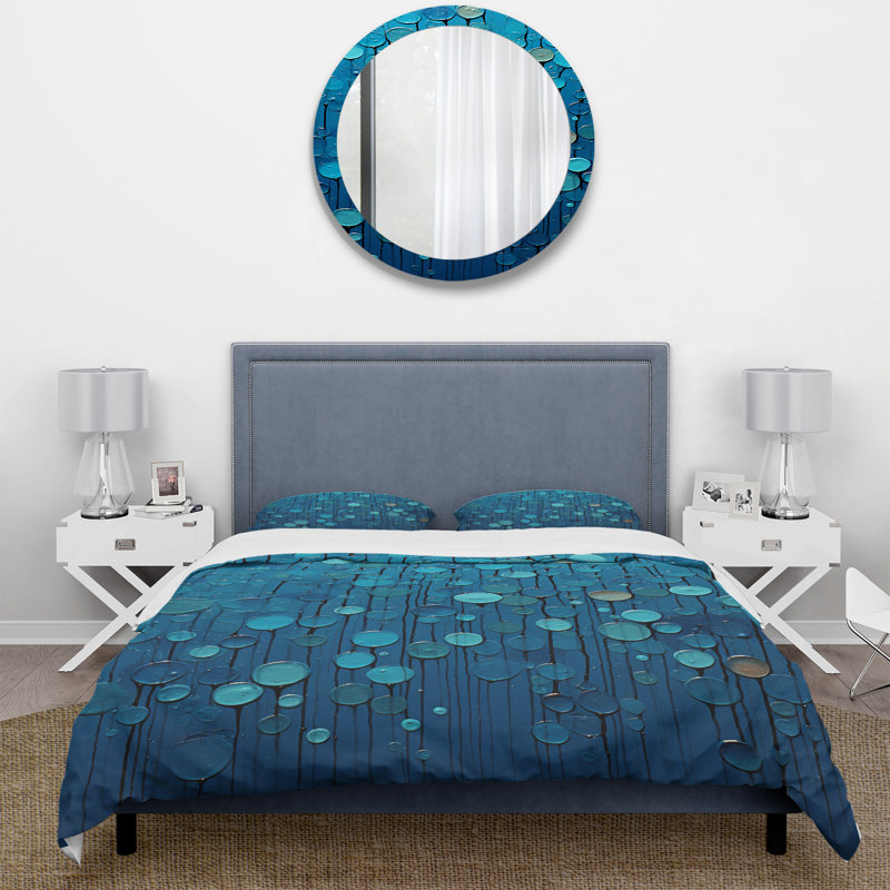 Ensemble de housse de couette Abstract Rainy Blue Collage - Abstract Shapes, Housse de couette très grand et 2 très grandes t