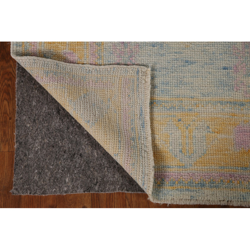 Vegetable Dye Oushak Turkish Runner Rug 3x14