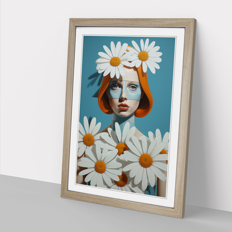 Single Picture Frame Print on Wood, Oak Framed, 46cm H x 34cm W