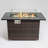 44" Propane Gas Fire Pit Table, 50000 BTU Rectangular Fire Pit, Tile Tabletop With Beautiful Wicker Base For Outside Patio Deck Garden Courtyard-Brown