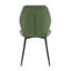 4 ensembles de chaises de salle à manger en polyuréthane vert olive rétro avec un coussin spacieux et confortable. Plusieurs couleurs disponibles, avec des pieds en métal noir et des pieds réglables, convenant à la salle à manger, au bureau et au bureau, etc.-1938965638
