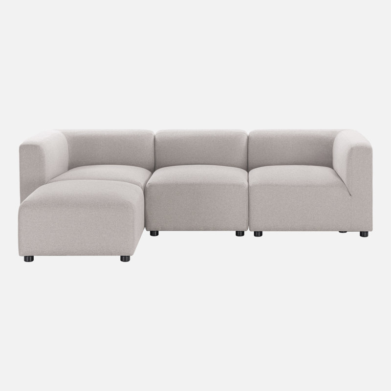 Canapé modulaire 4 pièces Luca, Polyester beige
