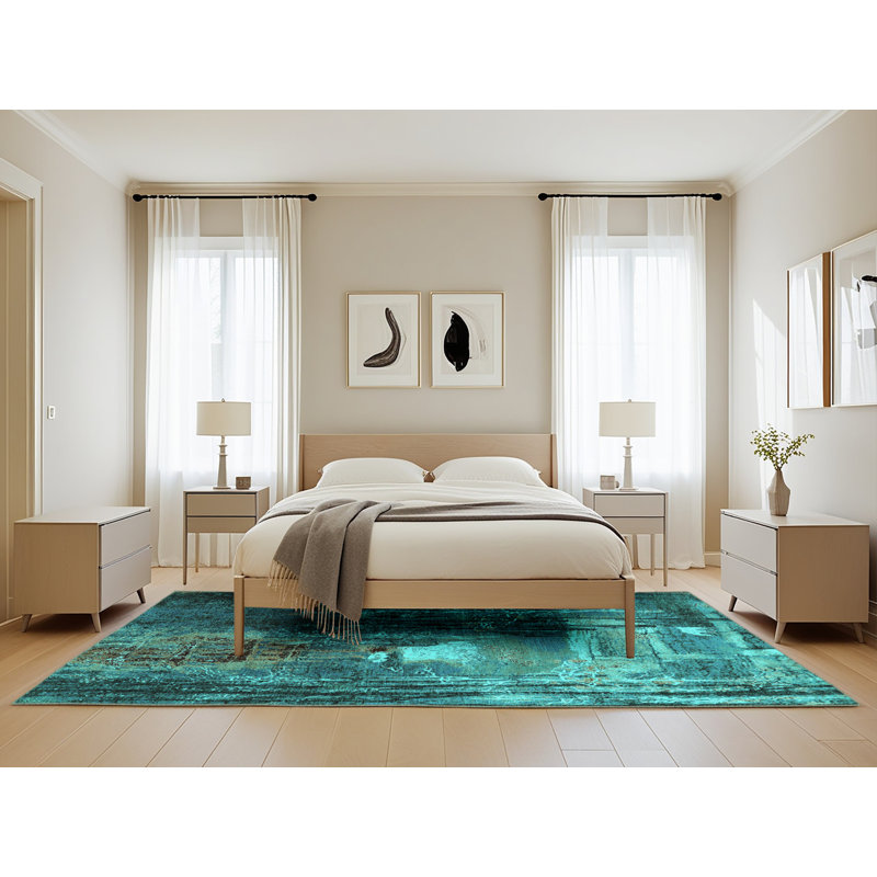Wenyu Performance Abstract Indoor Rug, Rectangle 5' x 8'