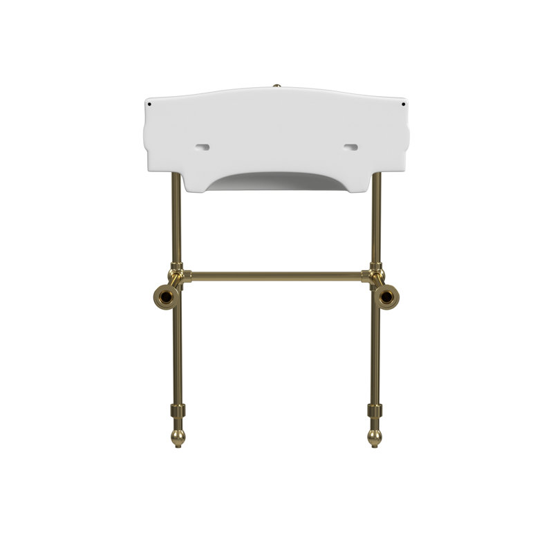 Cheviot Products Essex 24" Console Bathroom Sink with Overflow & Metal Base, 8" Widespread, Polished Brass