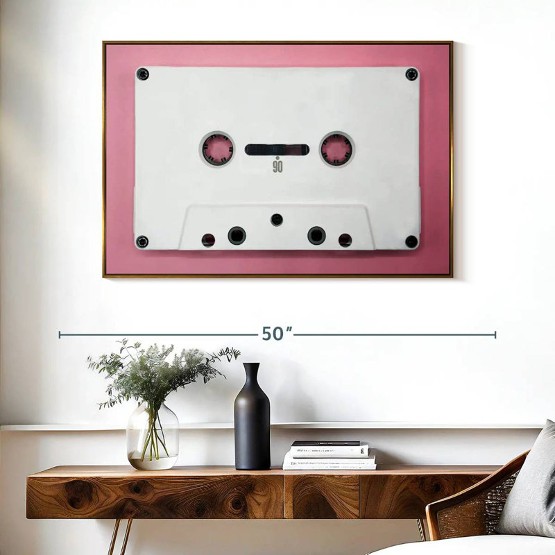 Cassette blanche, 40 po x 27 po, Cadre flottant doré