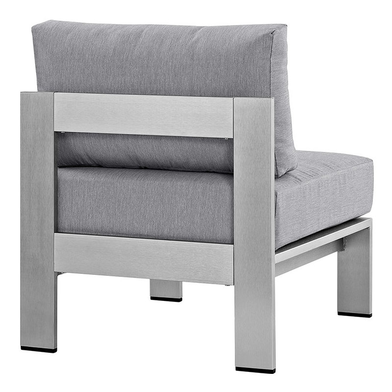 Ensemble de conversation modulaire avec coussins 7 pièces Shore, Gris