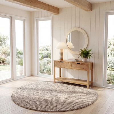Tapis brun fait à la main Elle