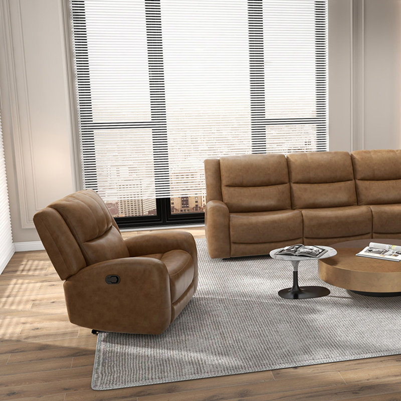 Fauteuil inclinable manuel en mousse à haute densité de style transitionnel