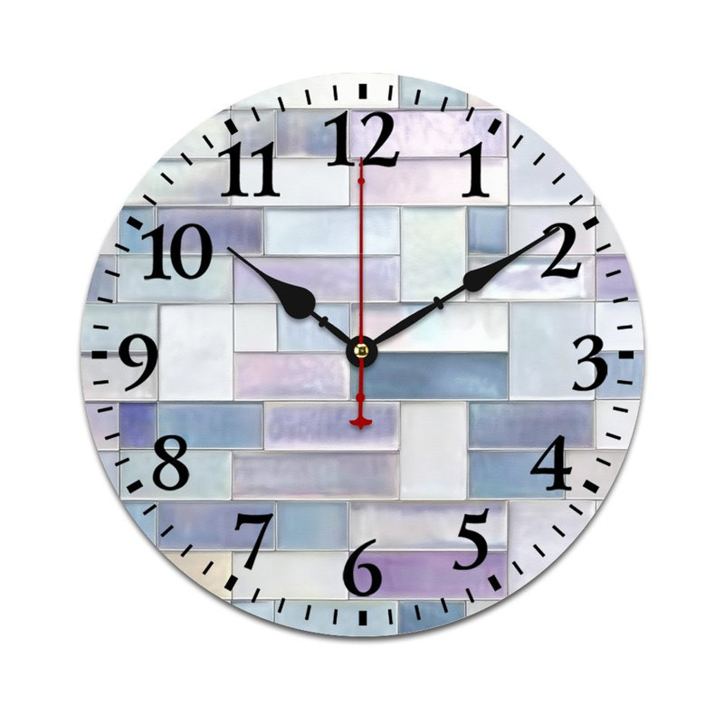 Horloge murale pastel irisée pour salle de bain et balcon 12 po x 12 po