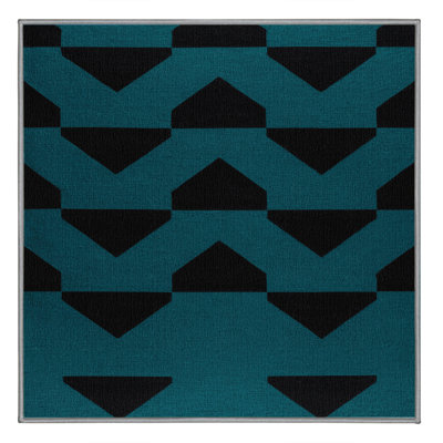 Machine Washable Checkered Green Area Rug