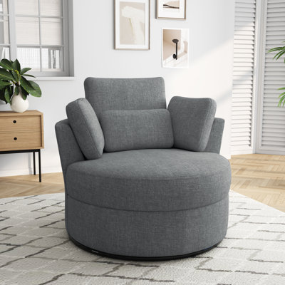 Fauteuil pivotant rembourré avec coussins Niama