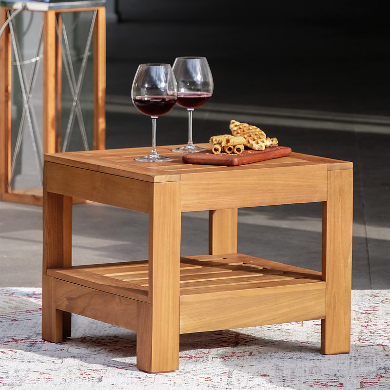 Chaney Square Teak Outdoor Side Table , 20.5'' in. W 20.5'' in. D
