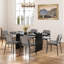 Ensemble de salle à manger ovale, table de salle à manger 70 po et chaises rembourrées en lin-2065034683-2065034681-2065034676