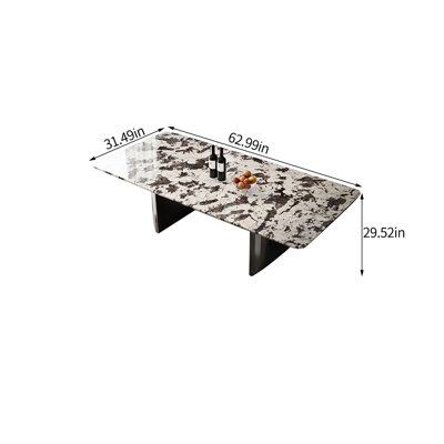 Modern simple light luxury marble dining table