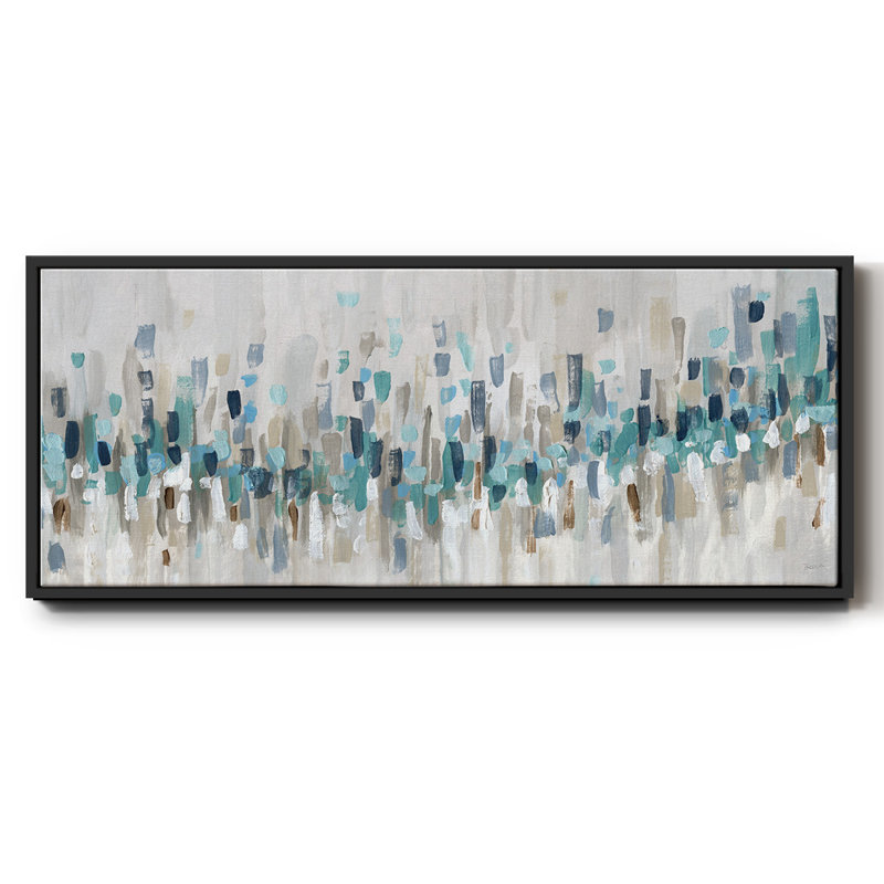 Bleu Staccato - toile encadrée, H 20 po x l 50 po