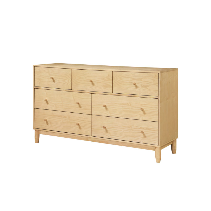 Solid Wood 60 " W 7 - Drawer Dresser, Natural