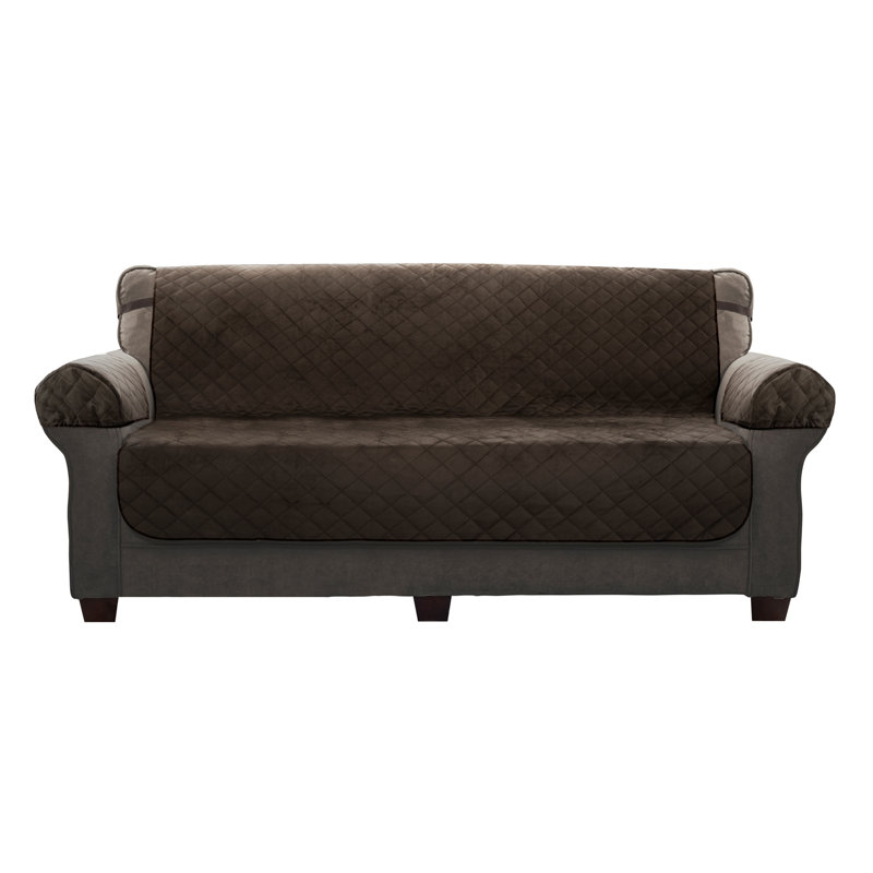 Housse imperméable moelleuse pour canapé, Polyester brun chocolat
