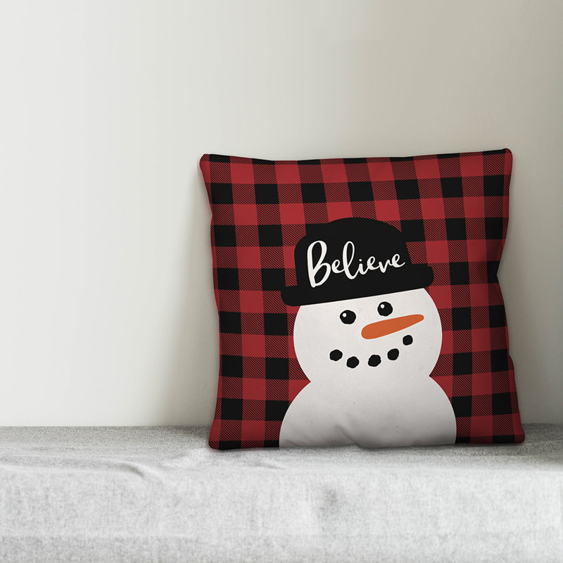  Housse de coussin Snowman, 16 po x 1 po, Polyester/ Bourre en polyester