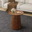 Ensemble de 2 tables basses rondes, grandes et petites tables centrales et d'appoint en bois, finition noyer moderne pour le salon et le bureau