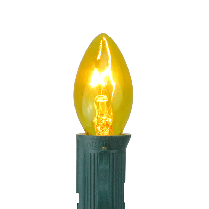 Ampoules de remplacement transparentes pour Noël C7, Jaune