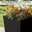 Pot à fleurs effilé en métal noir-432094184
