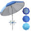 Parasol de plage de 84 po avec table intégrée avec ancre de sable et inclinaison-209374323