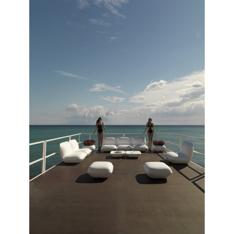 Pillow Outdoor Ottoman, Taupe