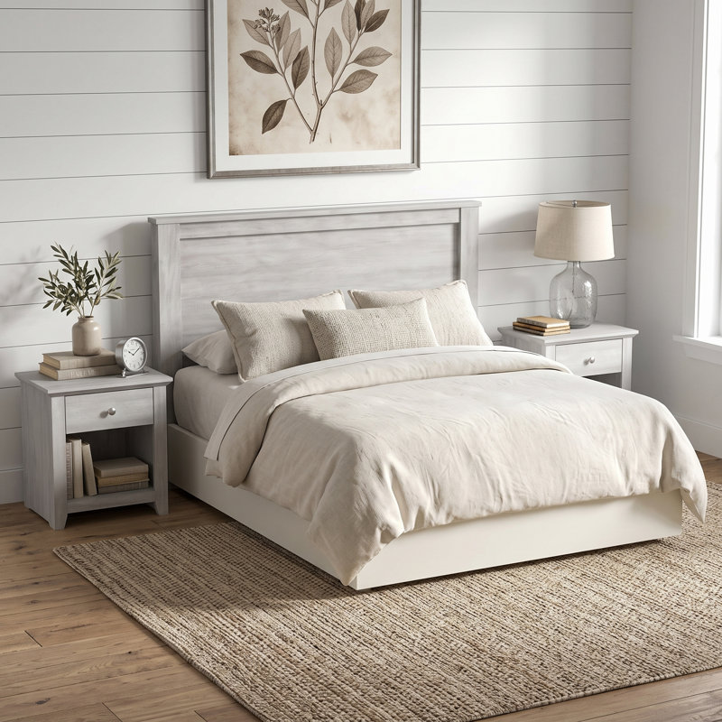 Dorsey Modern 3 Piece Bedroom Set, Dusty Gray Oak