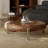 Round Wood Coffee Table Set