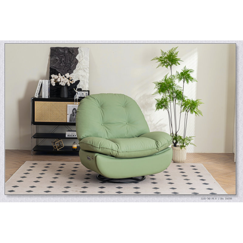 Power Recliner Swivel Glider With USB Charger And Bluetooth Music Player For Sleep, Work, And Leisure, Green