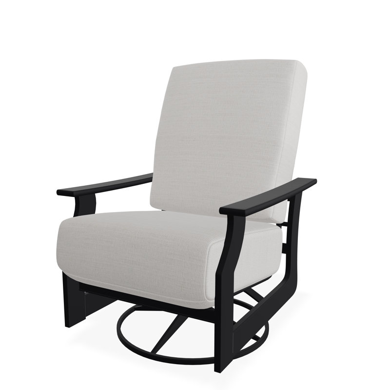 Chaise berçante pivotante en polymère St. Catherine, Nuage tabloïd, Noir