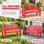 Banc de jardin extérieur en aluminium moulé de 133 cm de large, résistant aux intempéries, avec dossier et accoudoirs, pour pelouse, porche et cour (rouge)-24094047