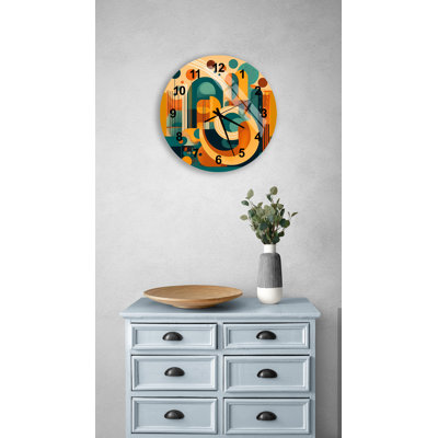 Horloge murale en verre trempé Mid-Century