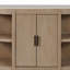 Console courbée à 2 portes avec plateau en marbre