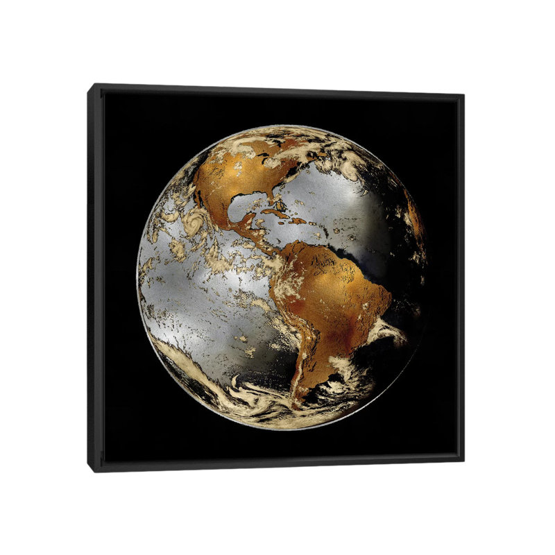 «World Turning II», impression sur toile, H 37 po x l 37 po x P 1,5 po, Toile avec cadre noir, Pas de tapis