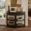 Console demi-lune cannelée de style transitionnel moderne avec tiroir incurvé et 2 tablettes ouvertes pour entrée, salon et couloir.-1296283614