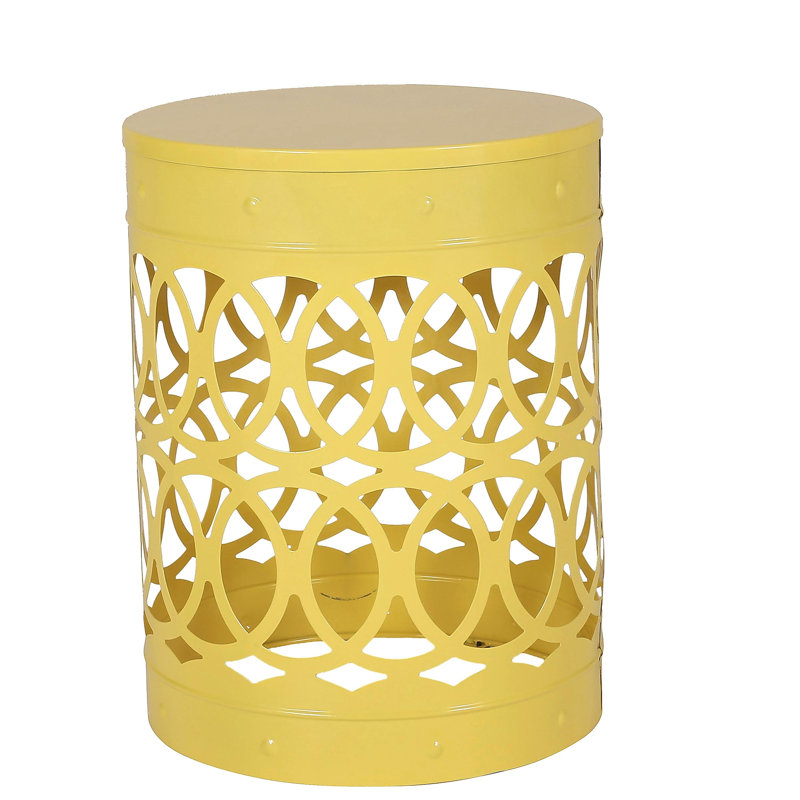 Table de bout d'extérieur en métal - Grand, Jaune