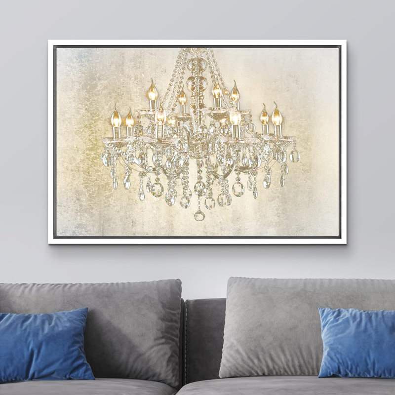 Lustre en cristal beige et vert vif sur fond blanc décorant des lumières de l'art moderne, H 24 po x l 36 po x P 1,5 po