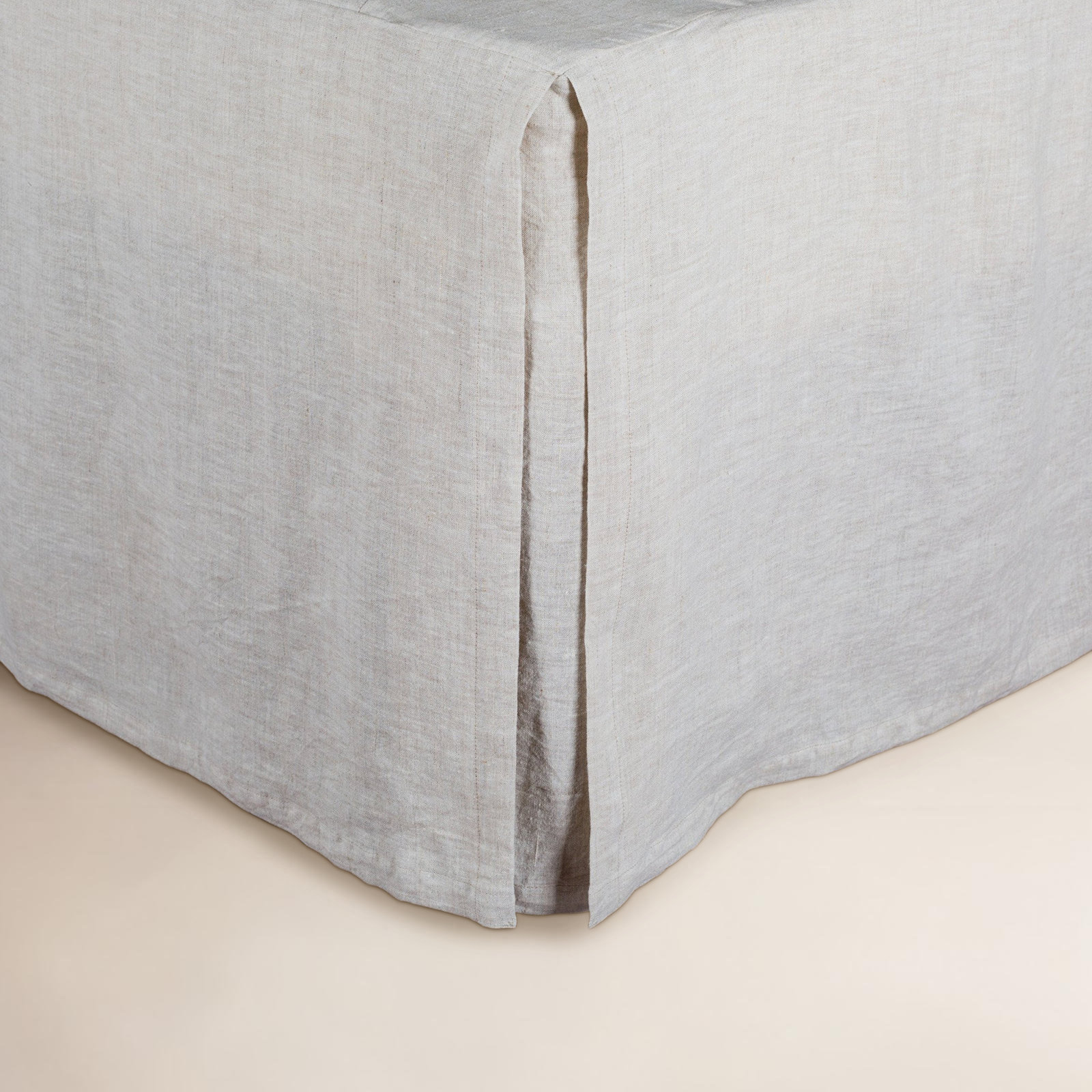 Linen Pleated Bed Skirt, King, Flax